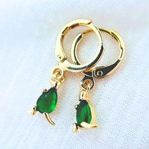 Gold Dinosaur Hoop Earrings: T-Rex, Stegosaurus, Brachiosaurus
