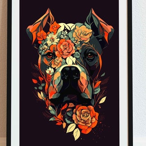 Cane Corso 01- Dia De Los Muertos Design- Hochauflösende DIGITALE DOWNLOADS- Viele Seitenverhältnisse auf 4 JPGs, Familienhundegeschenk- Haustiergeschenk