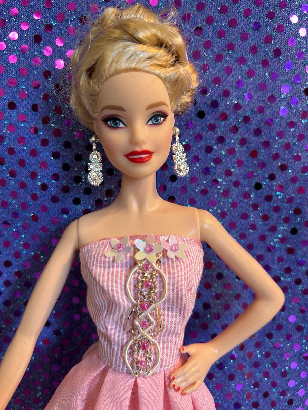 fashion doll dress Dolls Antebellum Crochet Pattern, 15" and a Gathered Slit Sleeve with Cuff. Misty Lilac - 2 Piece