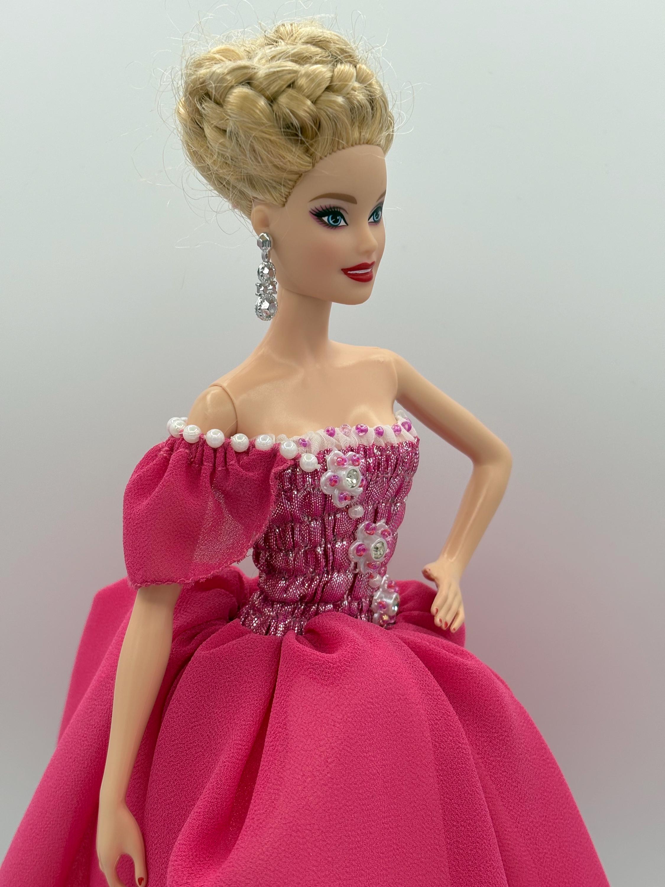 11.5” Barbie Doll Fuchsia Pink Dress