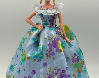 Barbie Doll  Floral Ball Gown