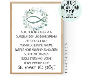 Geschenk zur Konfirmation Kommunion Firmung Jugendweihe Poster Patenkind Eukalyptus