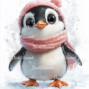 22 Adoráveis Pinguins Pequenos Clip Art/ Feriados/ Elfo de Desenho Animado/ PNG de Alta Qualidade - Download Digital - Criação de Cartazes, Criação de Adesivos, Artesanato em Papel