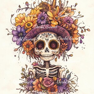 21 The Day of the Dead-illustraties P2/Mexicaanse feestdagen/feestelijk/hoge kwaliteit PNG-digitale download-poster maken, sticker maken,