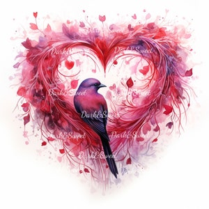 10 cliparts coeurs romantiques pour la Saint-Valentin - JPG de haute qualité / impression numérique / téléchargement numérique / travaux manuels