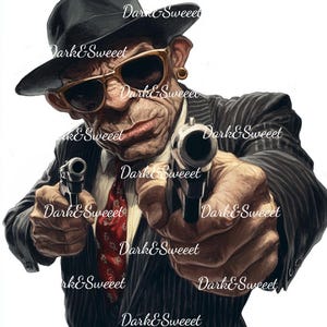 10 Bang Bang Cartoon gangster/maffia/spion/geheim agent man illustraties-hoge kwaliteit PNG-poster maken, sticker maken, junk Journal, Craft