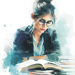 10 Frau liest ein Buch Teil 1 Clip Art - High Quality PNG / Digital Print / Digital Download / Kunsthandwerk