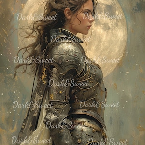 Moonlight Female Knight - PNG de alta qualidade / impressão digital / download digital / imagem para impressão