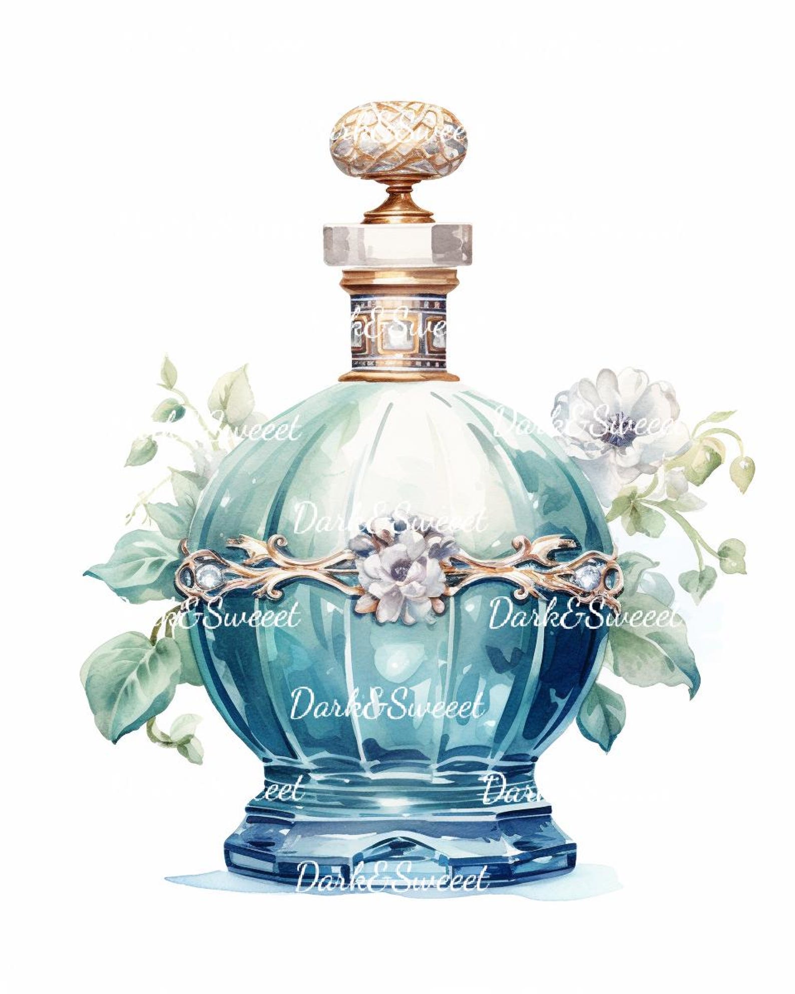 30 Watercolour Perfume Bottles Clip Art/ High Quality PNG Digital ...
