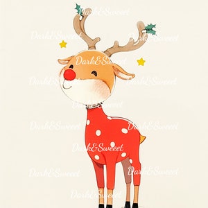 13 schattige kleine rendieren Clip Art-hoge kwaliteit png-bestand - digitale download - kaarten maken, illustraties, digitale papierkunst