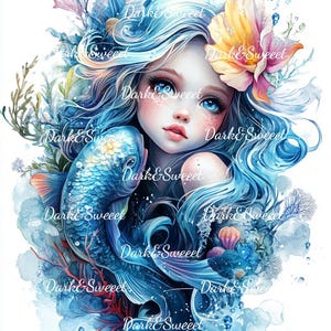 20 imágenes prediseñadas de fantasía encantada: retratos de acuarela extravagantes, escenas de naturaleza míticas y florecientes. PNG de calidad. Diario basura, manualidades de papel.