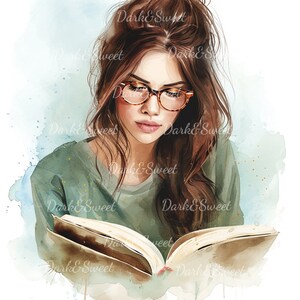 10 Frau liest ein Buch Teil 2 Clip Art-10 High Quality PNG / Digital Print / Digital Download / Kunsthandwerk