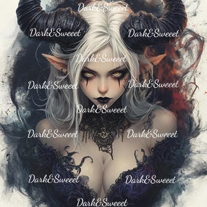 12 Demonic Succubus Clip Art- Lady of The Night - Dark Fantasy Art Illustration/ High Quality PNG/ Digital Print