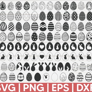 110 Easter Eggs SVG Bundle | Cut File | Commercial Use | Happy Easter SVG | Cute Easter Egg | Clip Art