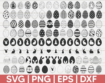 110 Easter Eggs SVG Bundle | Cut File | Commercial Use | Happy Easter SVG | Cute Easter Egg | Clip Art