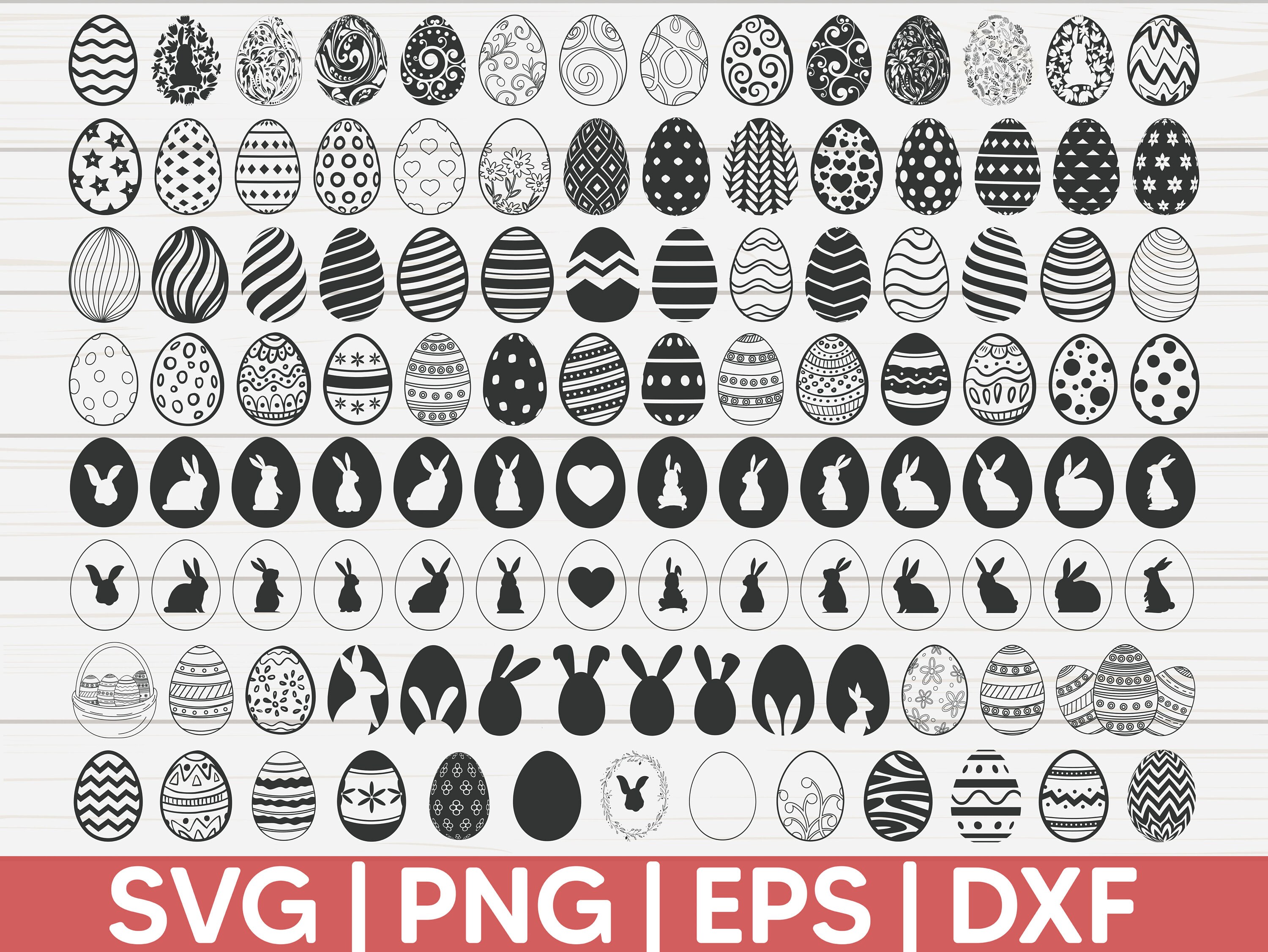 110 Easter Eggs SVG Bundle | Cut File | Commercial Use | Happy Easter ...