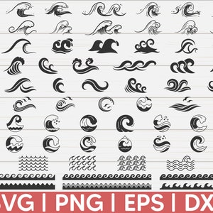 Wave SVG | Sea Waves svg | Ocean Waves svg | Clipart | Cut Files For Silhouette | Files for Cricut | Wave Vector