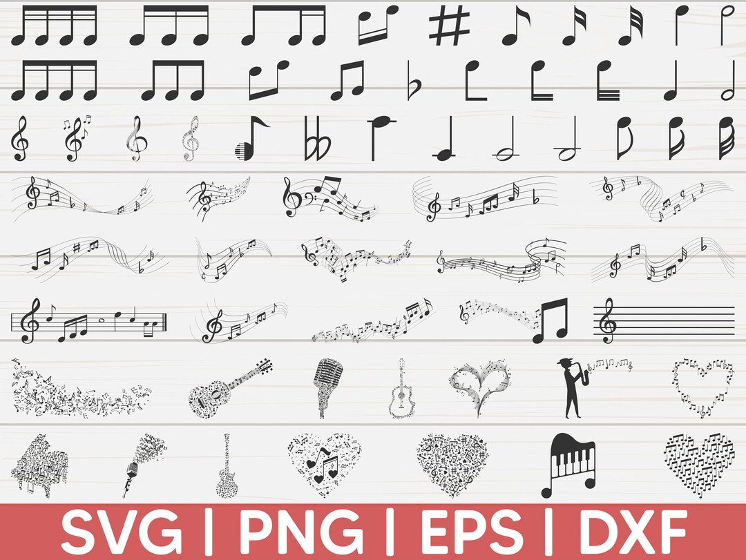 Music Notes SVG | Music Notes Bundle | Guitar Note Svg | Cut Files ...