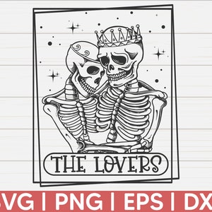 The Lovers SVG / Skeleton Lovers SVG / Valentine Skeletons SVG / Skull Couple Svg / Tarot Card Svg