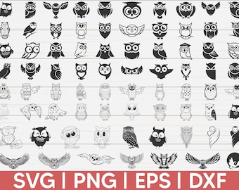 75 Eule SVG Bundle | Vögel SVG | Eule Clipart | Geschnittene Dateien | Silhouette | Süße Eule SVG