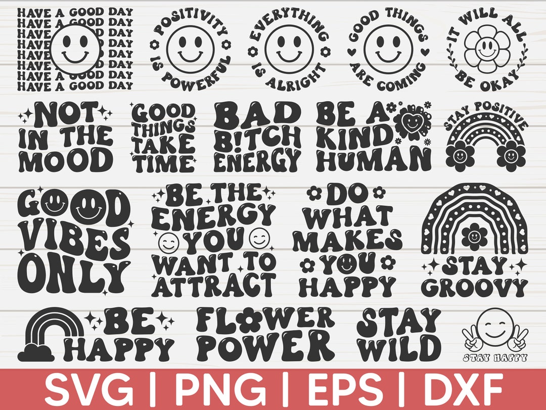 Groovy SVG Bundle | Retro Wavy Text SVG | Cut File | Cricut | Hippie ...