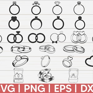 Trouwring SVG | Verlovingsring SVG | Clipart | Bestanden knippen | silhouet | Bestanden voor Cricut | Vector