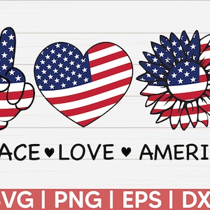 Vrede liefde Amerika SVG | Amerika SVG | Bestand knippen | Clip-art | Commercieel gebruik | silhouet | 4 juli SVG | Onafhankelijkheidsdag