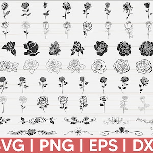 Roses SVG Bundle | Roses SVG | Cut File | Commercial Use | Roses Template SVG | Rose Bouquet | Clip Art