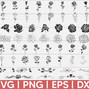 Rosen SVG Bundle | Rosen SVG | Geschnittene Datei | Kommerzielle Nutzung | Rosen Template SVG | Rosenstrauß | Clip Art