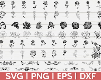 Roses SVG Bundle | Roses SVG | Cut File | Commercial Use | Roses Template SVG | Rose Bouquet | Clip Art