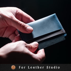 Cartera EDC, Cartera de cuero rústico, Funda de tarjeta de cuero personalizada, Cartera minimalista, Cartera de cuero italiano, Cartera de cuero de vaca Cartera de tarjeta de hombre marrón