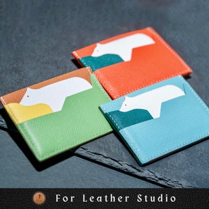 Tarjetero Iceberg, Cartera de piel francesa hecha a mano, Piel de Chèvre Epsom, Cartera personalizada, Regalo de aniversario, Cumpleaños, Día de la Madre