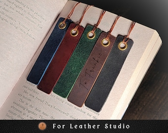 Marcador de citas personalizado, marcador de cuero personalizado, inicial, regalos minimalistas rústicos vintage, regalo de aniversario de cumpleaños, para él/ella