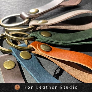 Handmade leather keychain, Personalized minimalist leather Keychain, Laser engraved leather keychain, Leather loop keychain