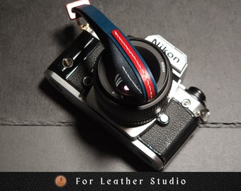 Correa de cuero para la muñeca de la cámara, con presilla para cordón hecha con DuPont™ Kevlar®, cuero de grano completo curtido vegetal, regalo para fotógrafos