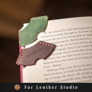 Personalized initial Leather Corner Bookmark, Custom Quote Bookmark, Creative Bookmark, Genuine Leather Bookmark, Funny Bookmark, Birthday