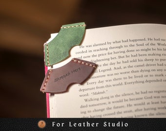 Marcador de esquina de cuero con inicial personalizado, marcador de cita personalizada, marcador creativo, marcador de cuero genuino, marcador divertido, cumpleaños