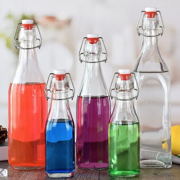 Swing Top Glass Bottle [750 ML / 25 fl. oz.] – Flip Top Brewing Bottle with White Cap for Drinks, Oil, Spirits, Kombucha, Beer, Water, Soda