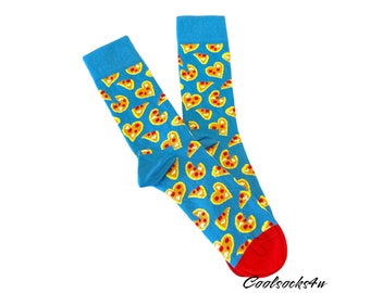 Pizza Cotton Crew Socks: Novelty Foodie Gift