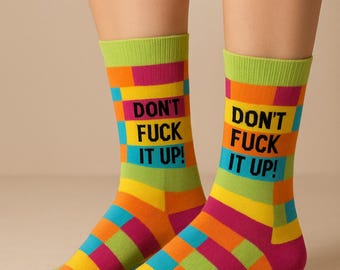 Funny Sarcastic Crew Socks: Novelty Cotton Motivational Gift