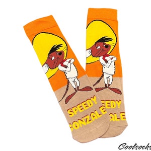 Skarpetki bawełniane z postacią z kreskówki Speedy Gonzales | Zabawne, nowatorskie i urocze |