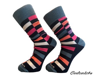 Gestreifte Crew-Socken | Bunte gemütliche Socken Urlaub Geschenke |