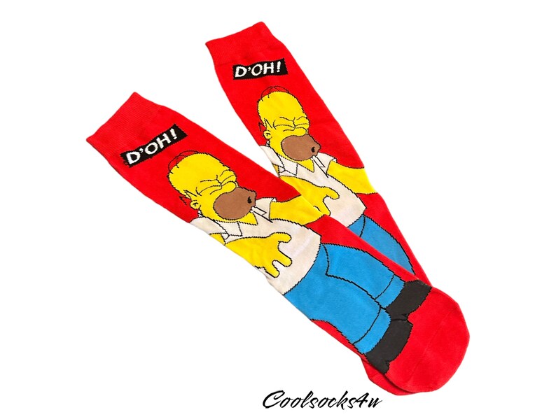 The Simpsons Homer Simpson Socks Cartoon Socks Cool Socks Funky Socks