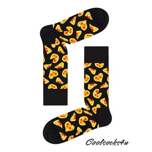 Stijlvolle pizzakatoenen sokken met ronde hals | Cool, leuk en uniek cadeau-idee | Nieuw en trendy