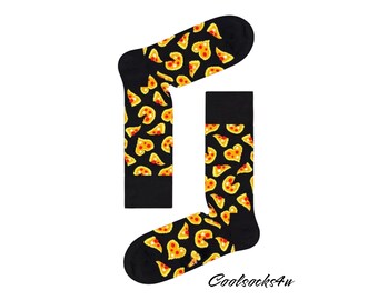 Pizza Cotton Crew Socks: Novelty Foodie Gift