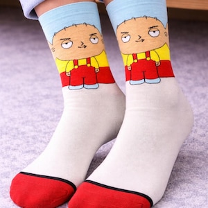 Retro Cartoon Baby Genius Socks Funny Crew Cotton Novelty Unisex Graphic Socks Gift