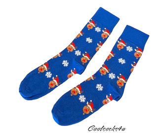 Christmas Deer Socks: Holiday Winter Cotton Blend