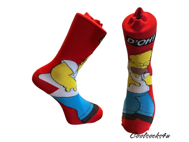 The Simpsons Homer Simpson Socks Cartoon Socks Cool Socks Funky Socks