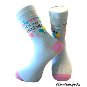 It&#39;s All About Me Birthday Cotton Crew Socks | Fun, Trendy, and Cute Gift