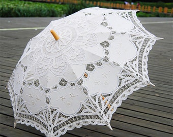 Lace Wedding Umbrella, Parasol Vintage, White Wedding Umbrella, Bridal Umbrella for Decoration, Sun Umbrella, Bride Umbrella Gifts